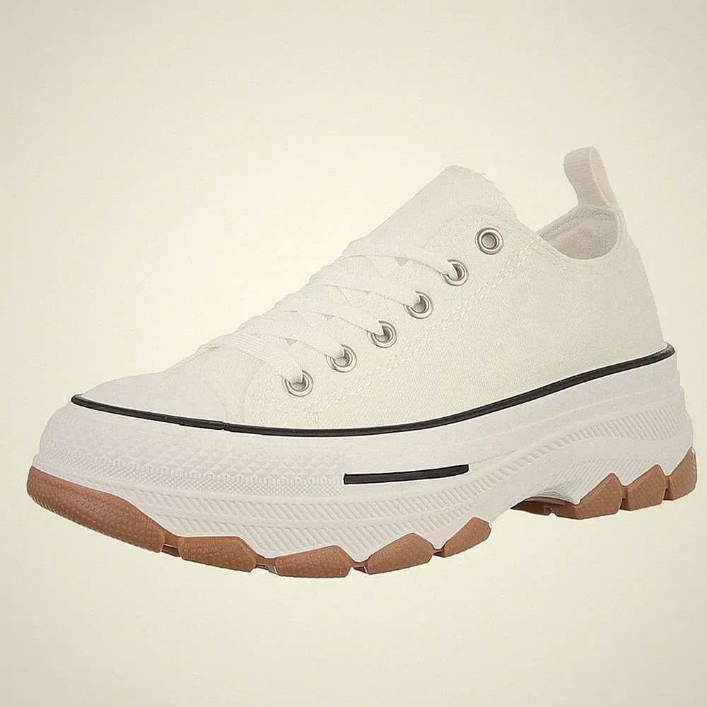 Damen Low-Top Sneaker mit Lochschnürung Ital-Design 5029 in Weiß
