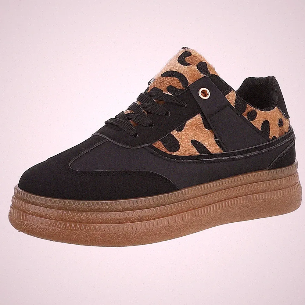Damen Low-Top Sneaker mit Lochschnürung Ital-Design 5493 in Schwarz