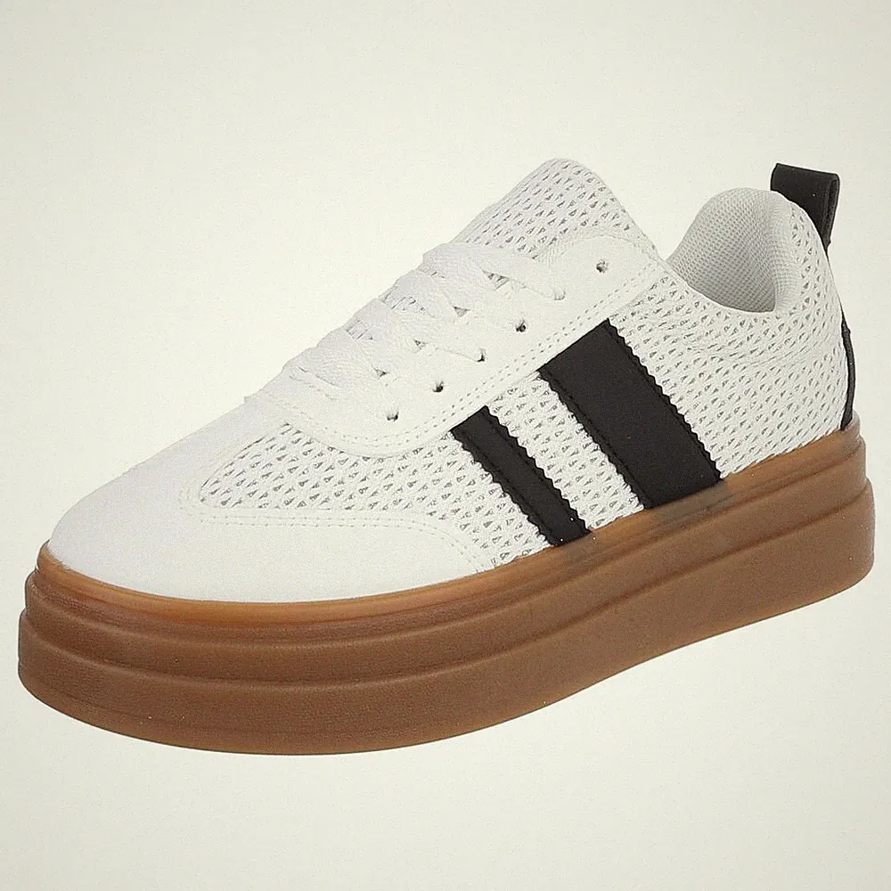 Damen Low-Top Sneaker mit Lochschnürung Ital-Design 6367 in Schwarz