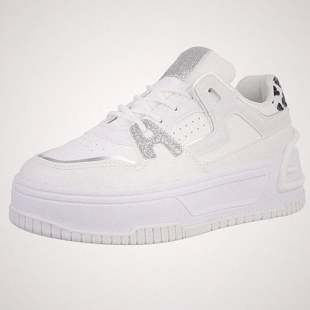Damen Low-Top Sneaker mit Lochschnürung Ital-Design 6642 in Weiß