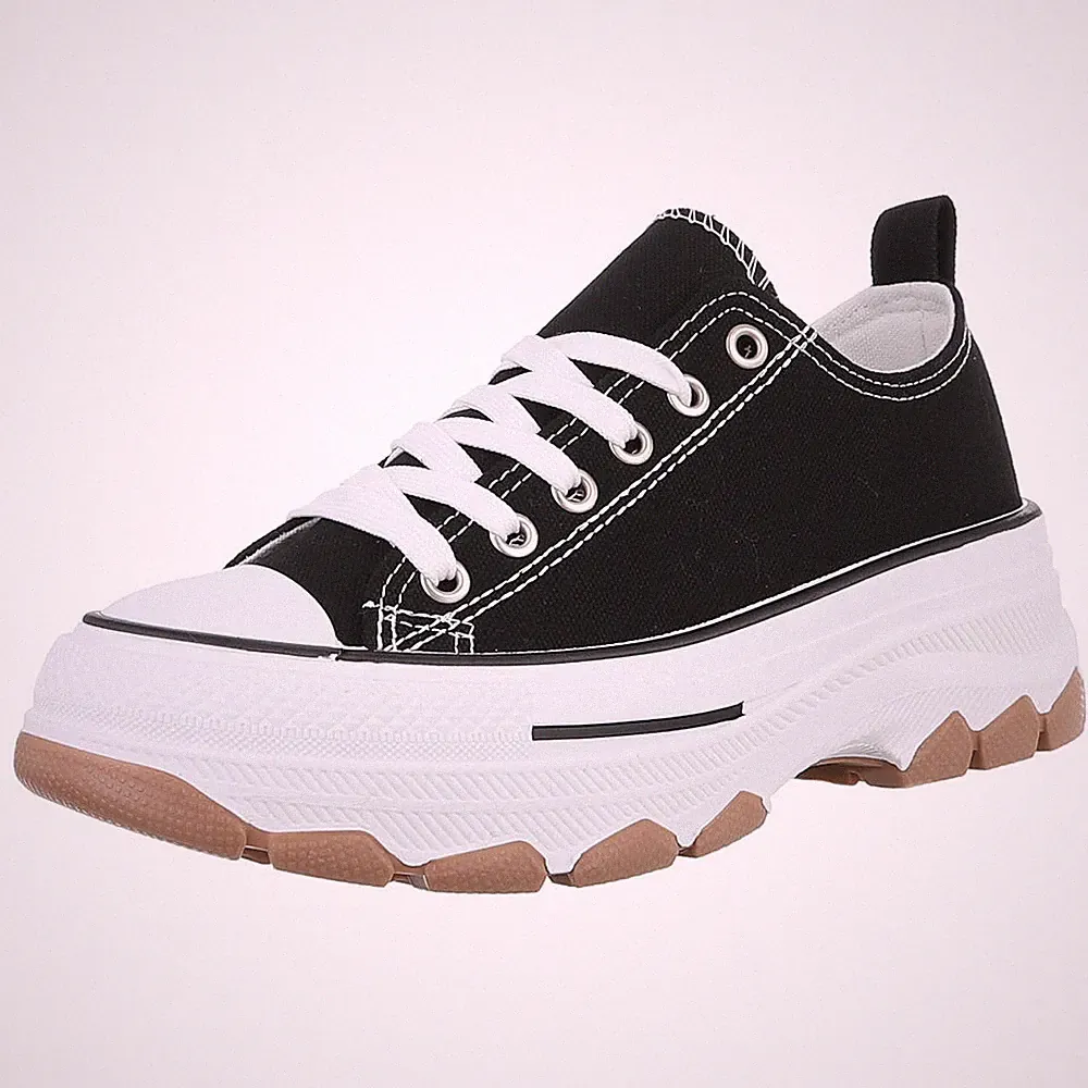 Damen Low-Top Sneaker mit Lochschnürung Ital-Design 8693 in Schwarz