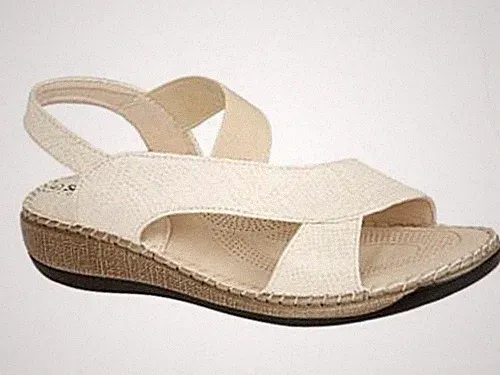 Damen Mädchen Kuba beige bequeme Strand Freizeit flach Keilabsatz Sommer Sandalen UK 3 – 8