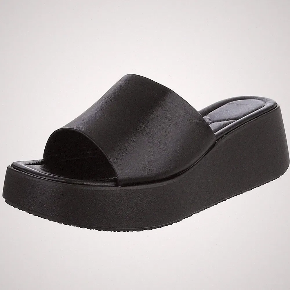 Damen Mules mit Offener Ferse Ital-Design 1361 in Schwarz