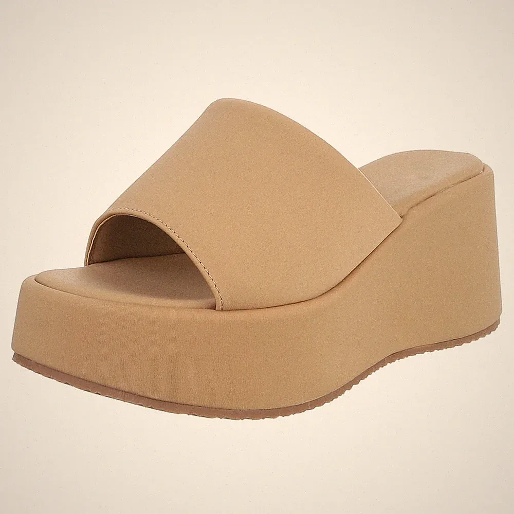 Damen Mules mit Offener Ferse Ital-Design 1436 in Hellbraun