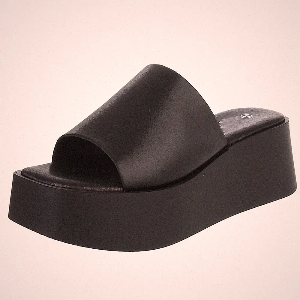 Damen Mules mit Offener Ferse Ital-Design 1755 in Schwarz