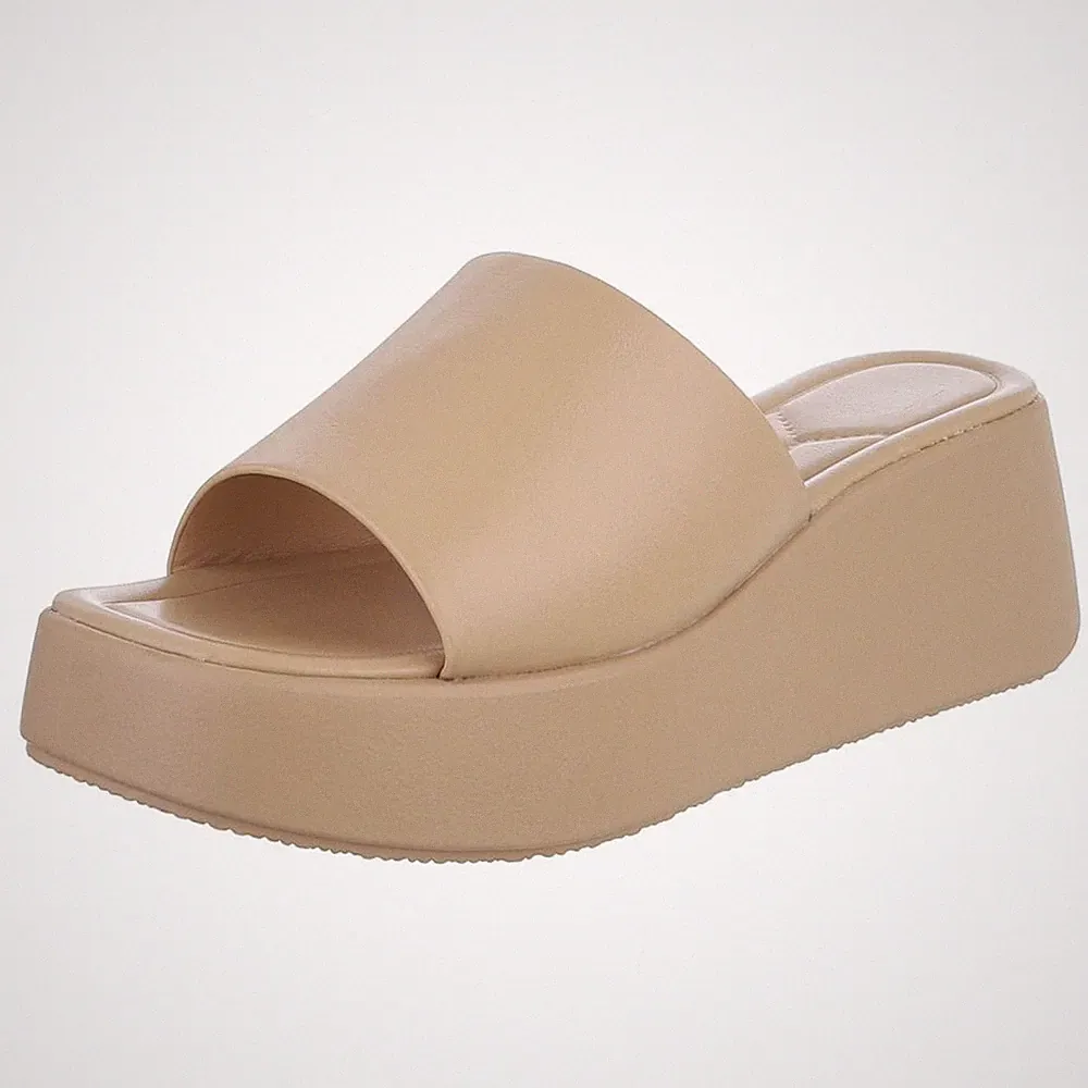 Damen Mules mit Offener Ferse Ital-Design 4103 in Hellbraun