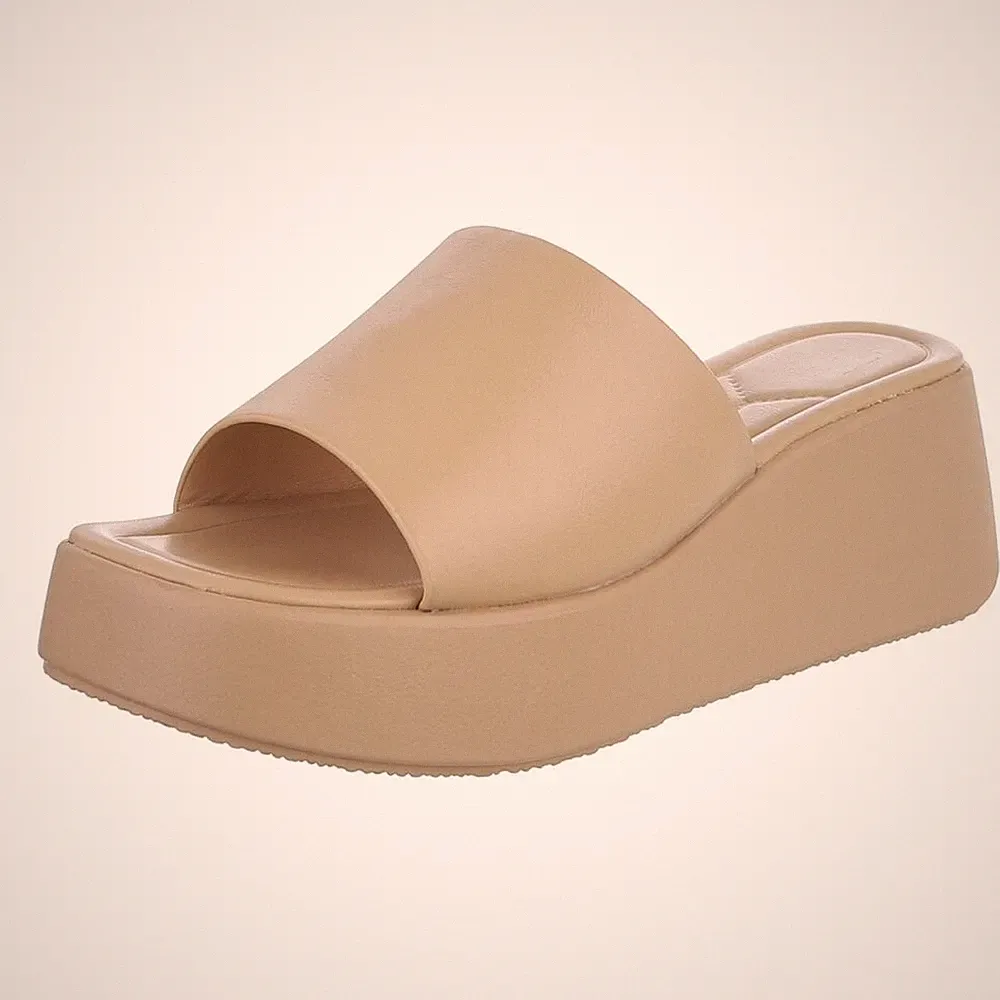 Damen Mules mit Offener Ferse Ital-Design 4103 in Hellbraun