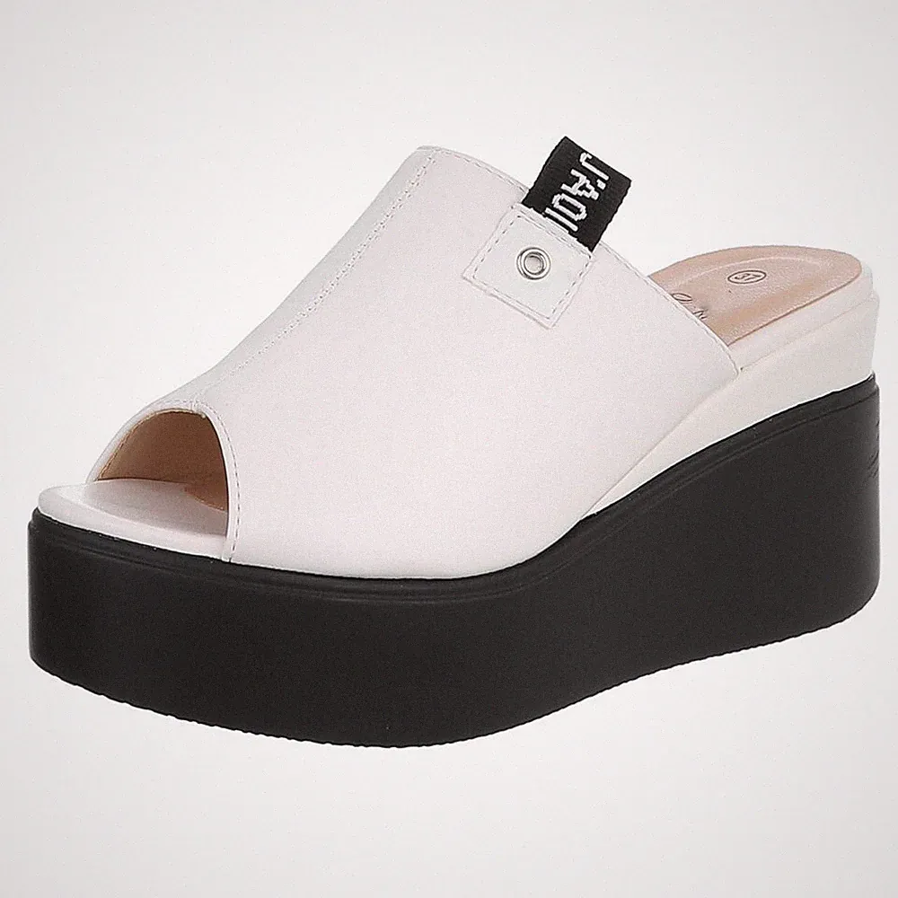 Damen Mules mit Offener Ferse Ital-Design 4144 in Weiß