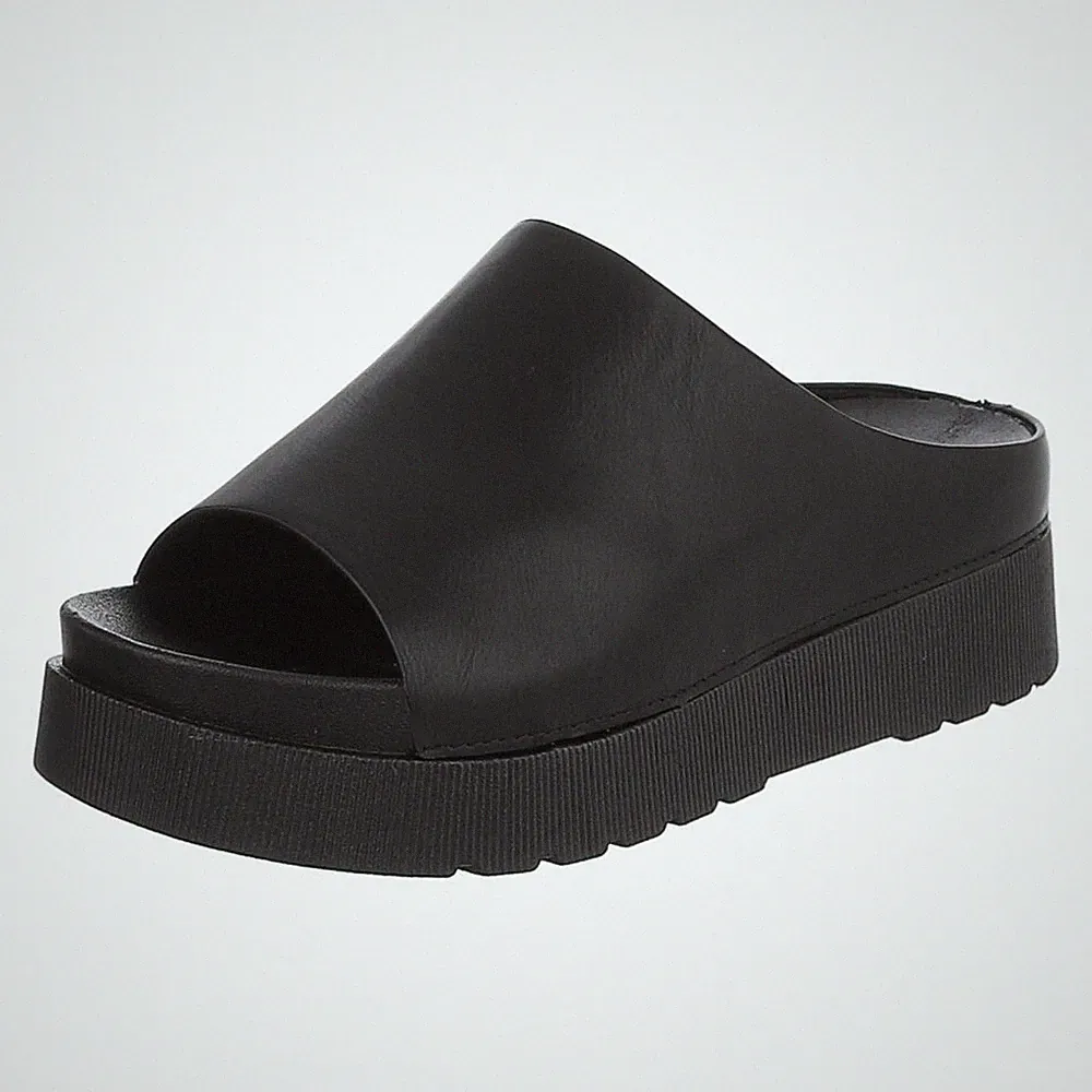 Damen Mules mit Offener Ferse Ital-Design 6973 in Schwarz