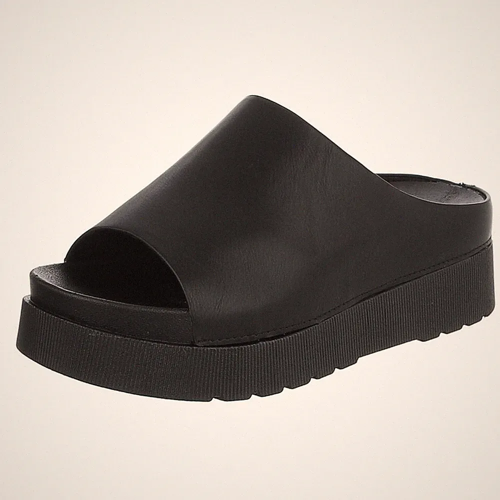 Damen Mules mit Offener Ferse Ital-Design 6973 in Schwarz