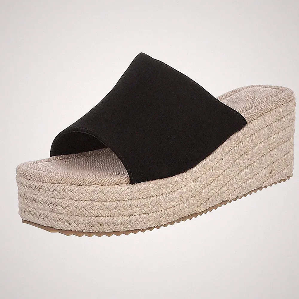 Damen Mules mit Offener Ferse Ital-Design 9757 in Schwarz