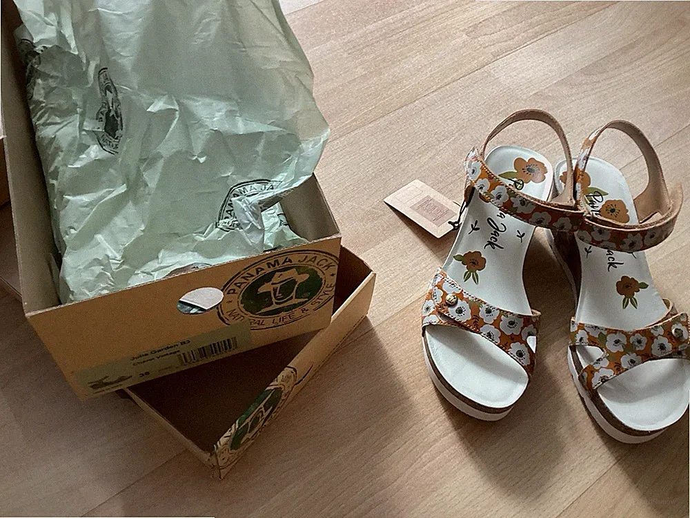 Damen Panama Jack Wedges Sandalen, Keilabsatz In Gr.38 Neu