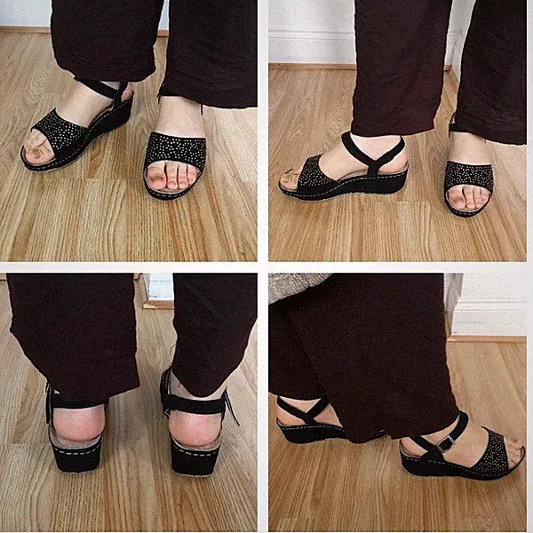 Damen-Pantolette Diamant VeraPelle LEDER Schnalle Keilabsatz Größe