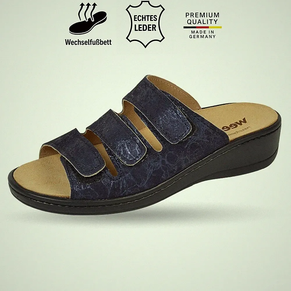 Damen Pantolette Leder mit Wechselfußbett 14330 Weeger - normale Weite - 36–41