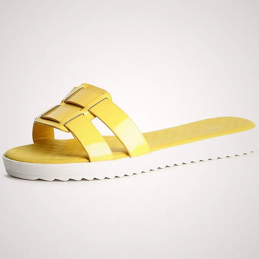 Damen Pantoletten Plateau Sandalen Sandaletten Lack Bade Latschen