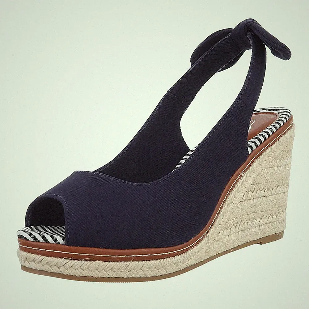 Damen Peeptoe mit Knöchelriemen Ital-Design 9619 in Dunkelblau