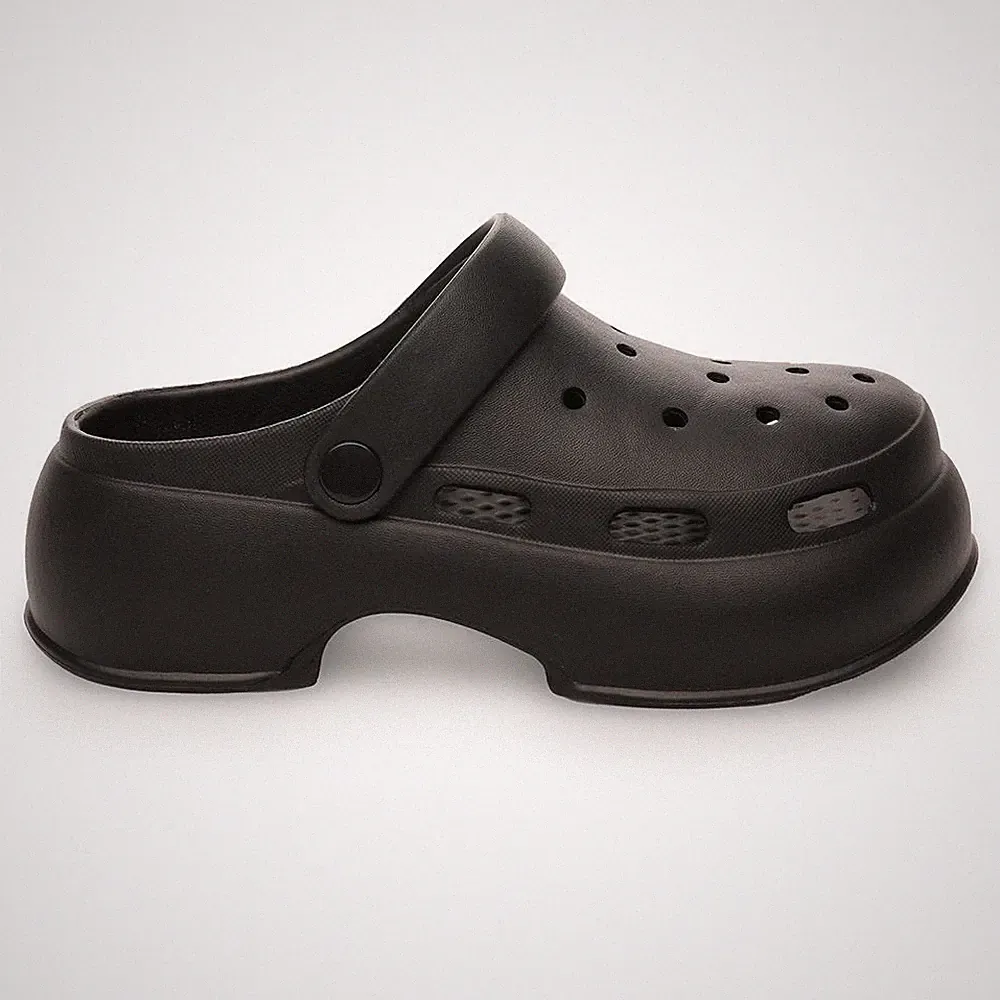 Damen Plateau Absatz Clogs Slipper Pool Strand Pantoletten Slipper Dusche Sandalen