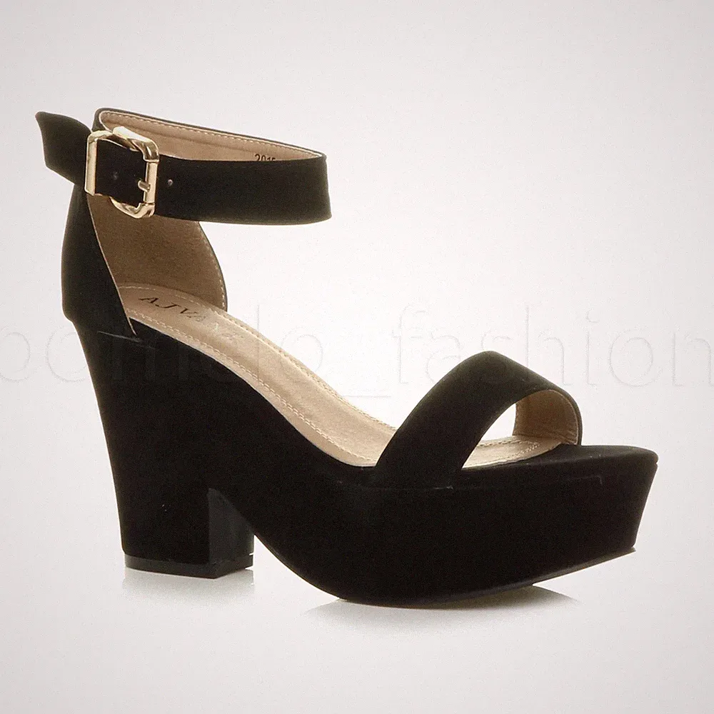 DAMEN PLATEAU HOHER ABSATZ PEEPTOE FLACHE FORM KEILABSATZ PARTY SANDALEN SCHUHE GRÖSSE