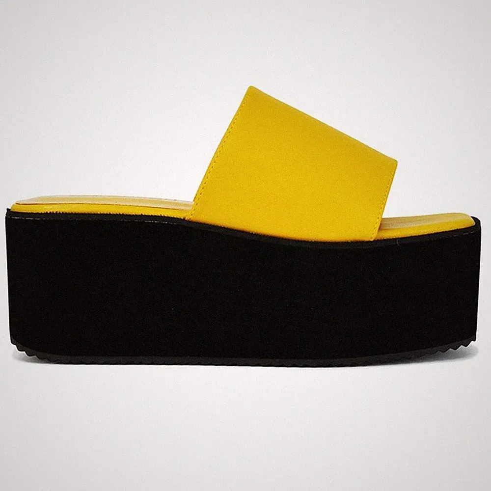 Damen Plateau Keilabsatz Sandalen Damen Slipper Sommer Pantoletten Schuhe Größe