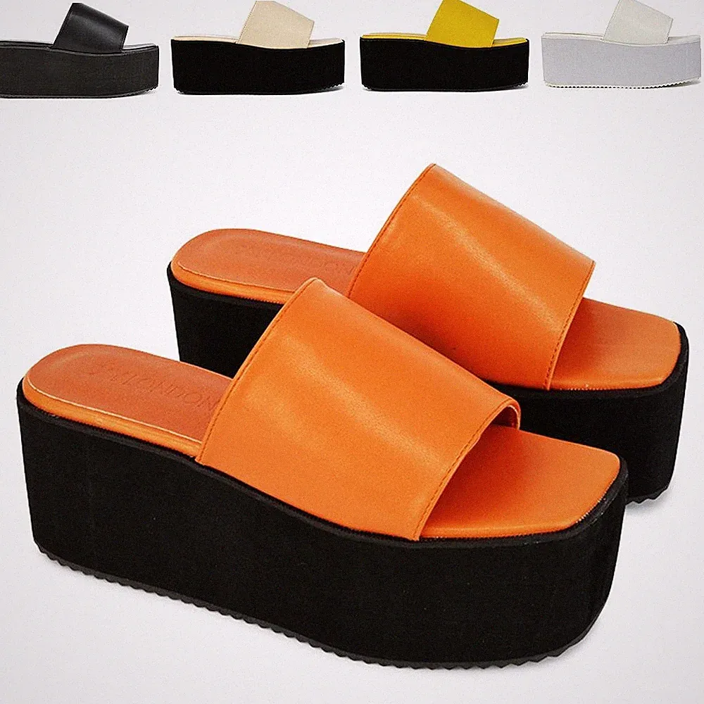 Damen Plateau Keilabsatz Sandalen Damen Slipper Sommer Pantoletten Schuhe Größe