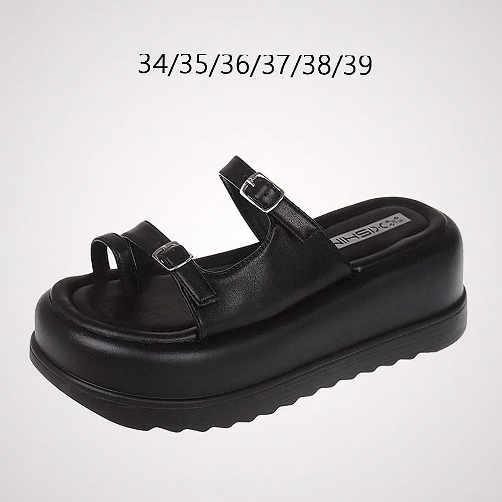 Damen Plateau Sandalen modisch leicht verstellbare Schnalle Sandalen Flatform