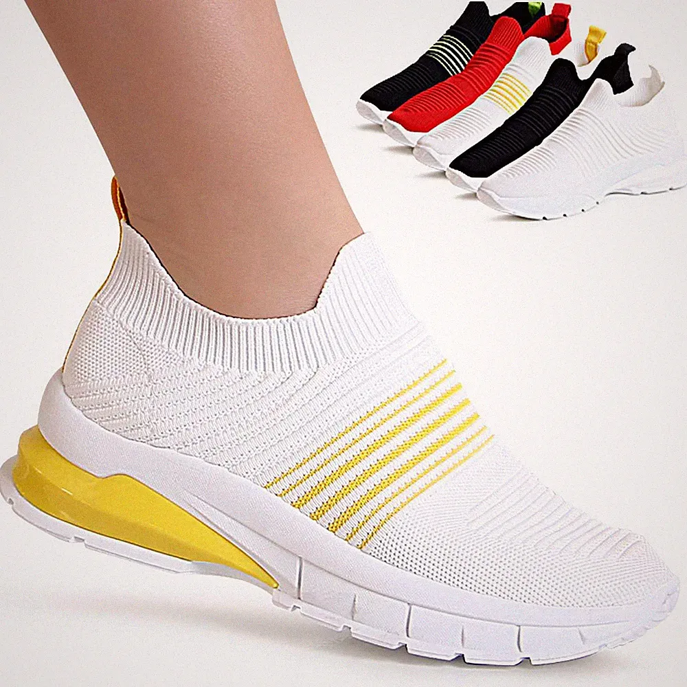 Damen Plateau Sneaker Halbschuhe Keilabsatz Slipper Slip On Turnschuhe