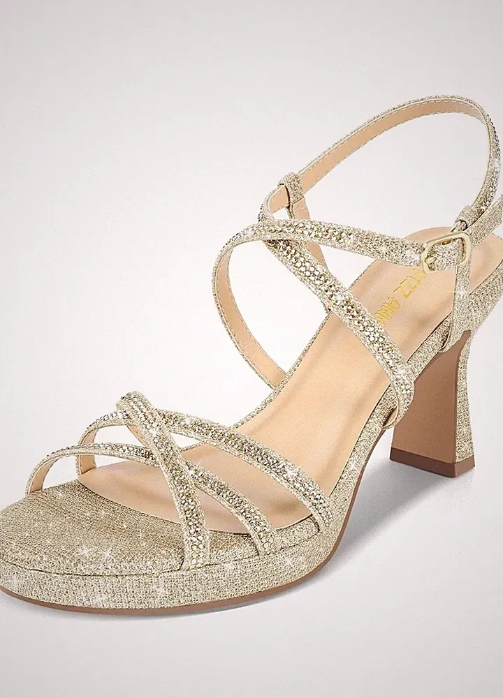 Damen-Plateausandalen Damen-Hochzeitsschuhe klobige Absätze für Abschlussballpartys