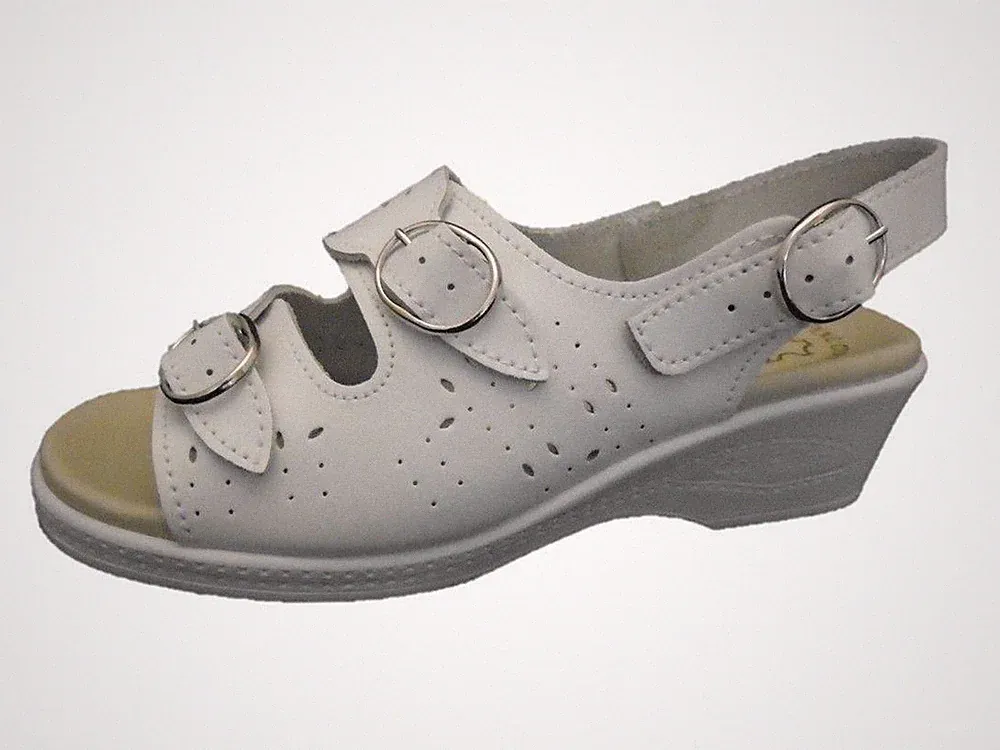 Damen-Plateausandalen weiß Leder Freizeit formell Strandschuhe Pantoletten UK 3 – 7,5
