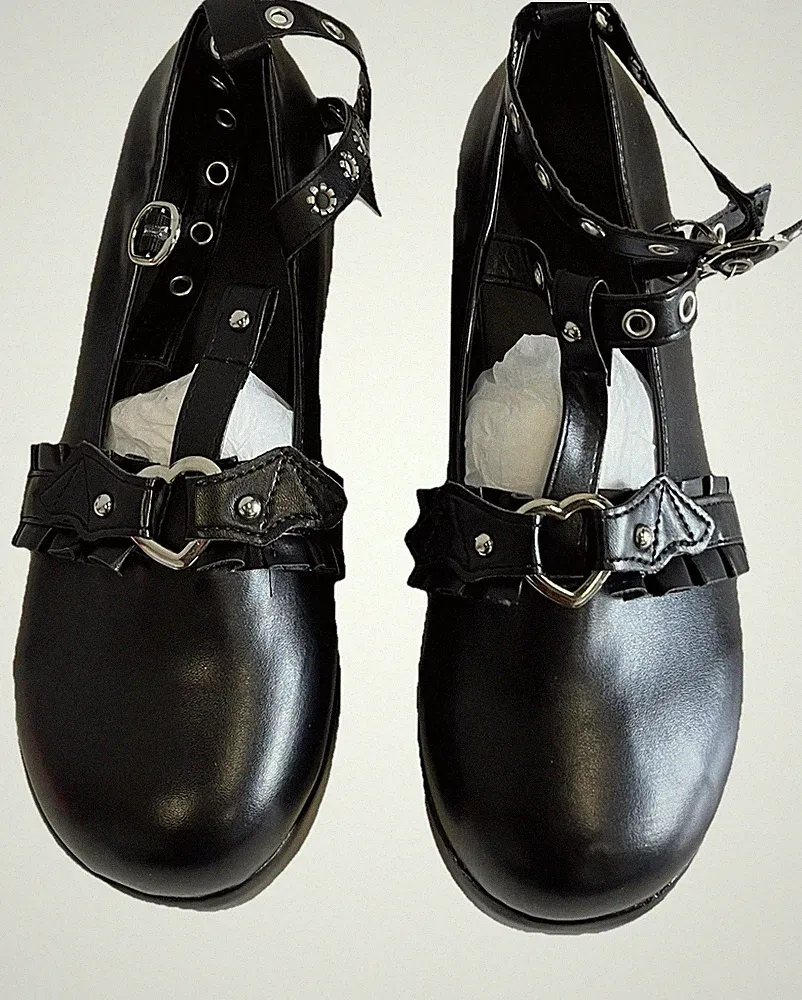 Damen Plattform Mary Janes Schuhe Sweet Toe Knöchel Lolita Gothic Plateau Pumps