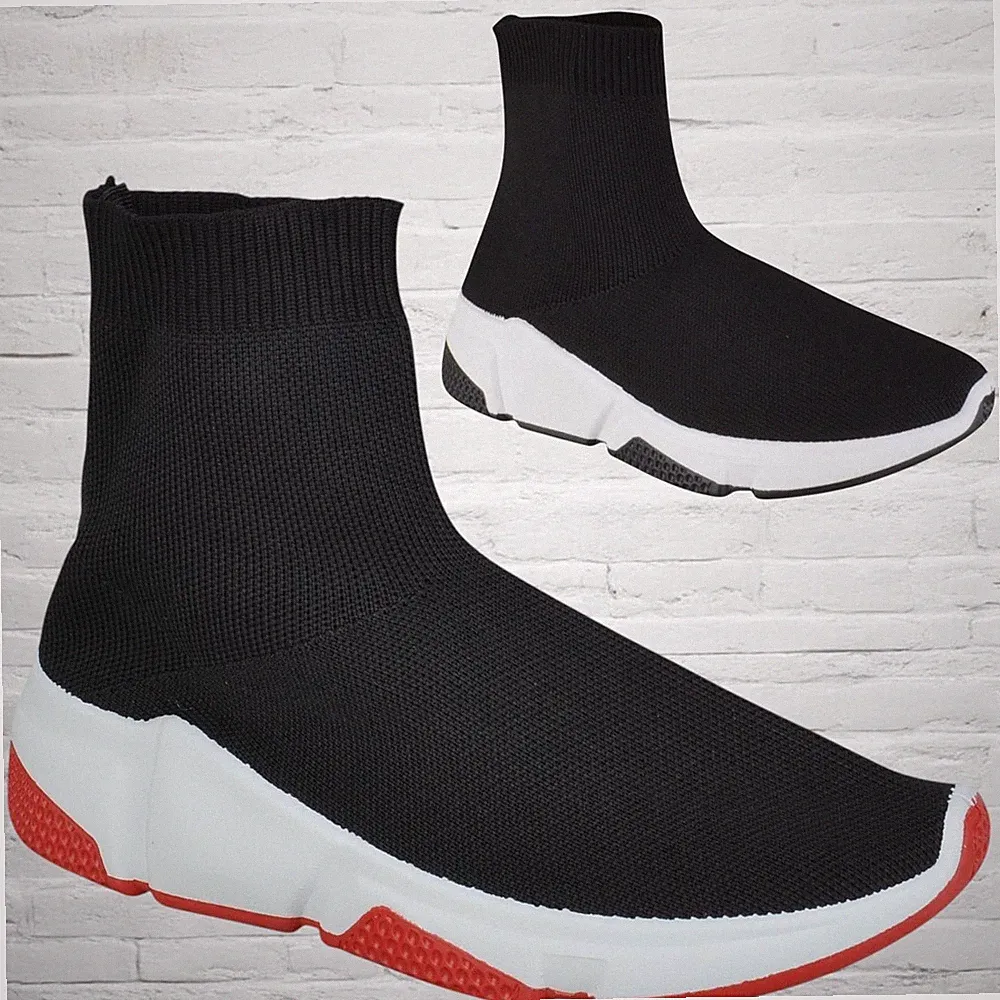 DAMEN PULL ON KEILABSATZ KNÖCHEL SOCKE SNEAKER PUMPS SCHUHE SNEAKER GRÖßE