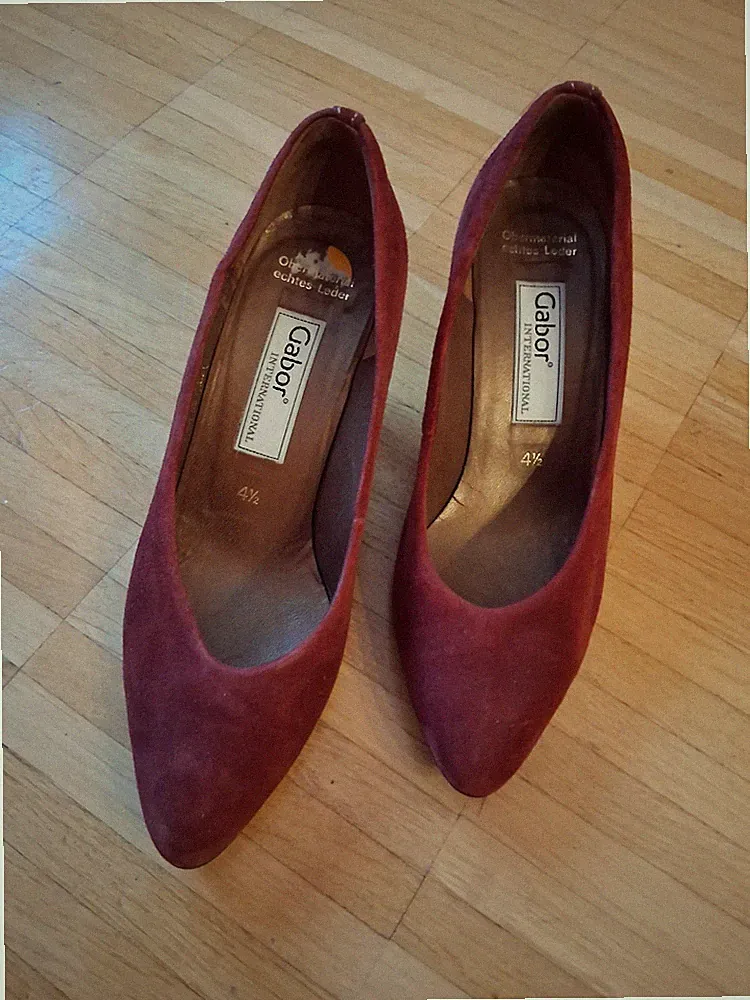 damen pumps 38-Wildleder-burgunderrot-"GARBOR"