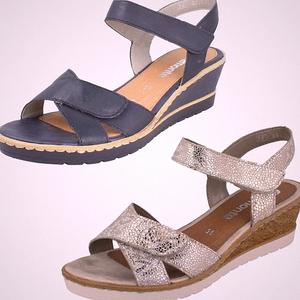 Damen-Sandalen Remonte 'R6252' Leder Keilabsatz
