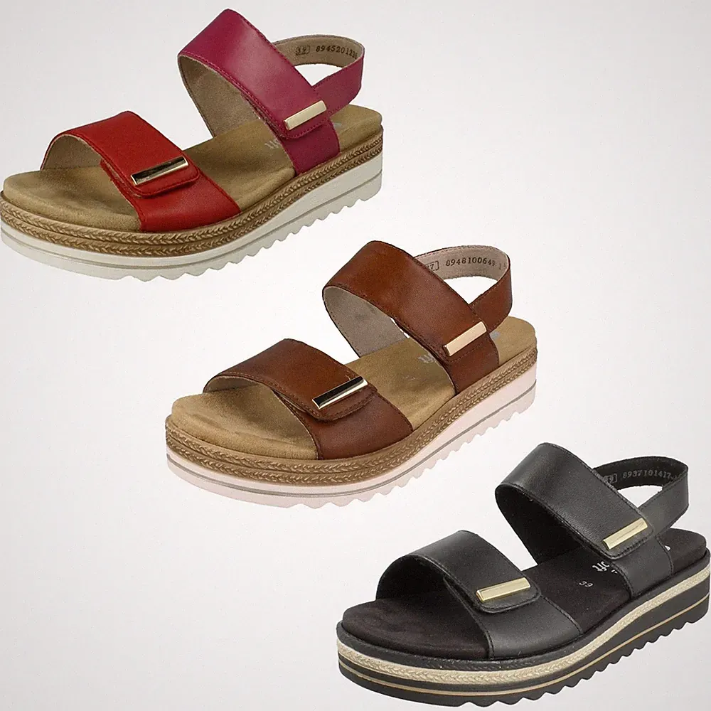 Damen Remonte Sandalen Verstellbare Träger Abnehmbar Fußbett Keilabsatz D0RQ59
