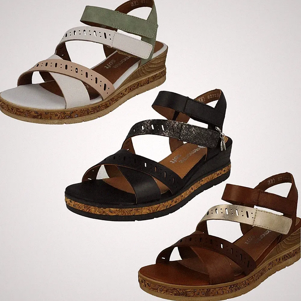 Damen Remonte Smarte Bequeme Sandalen Mit Einem 5Cm Keilabsatz *D3064*