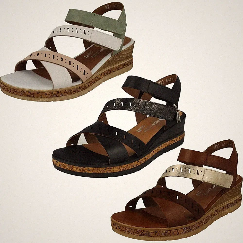 Damen Remonte Smarte Freizeit Sandalen Mit Einem 5Cm Keilabsatz - D3064
