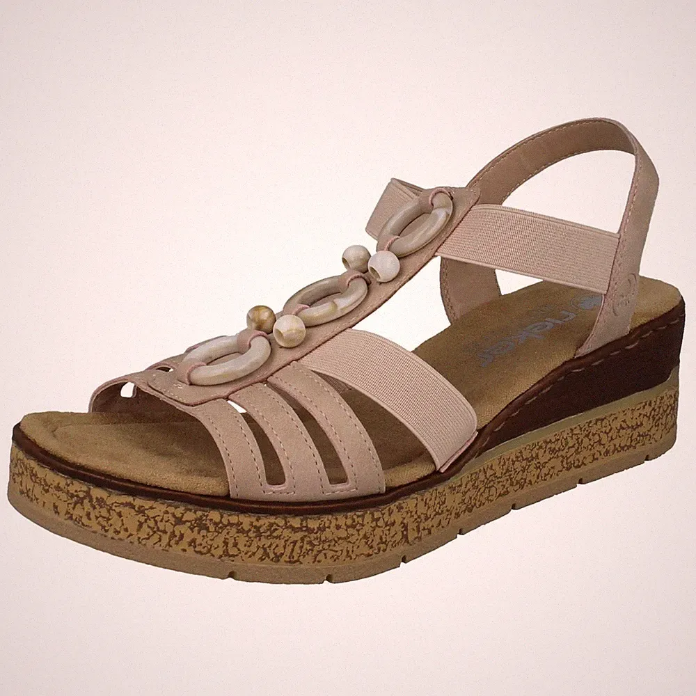 Damen Rieker '63778' Freizeit Keil Sandalen