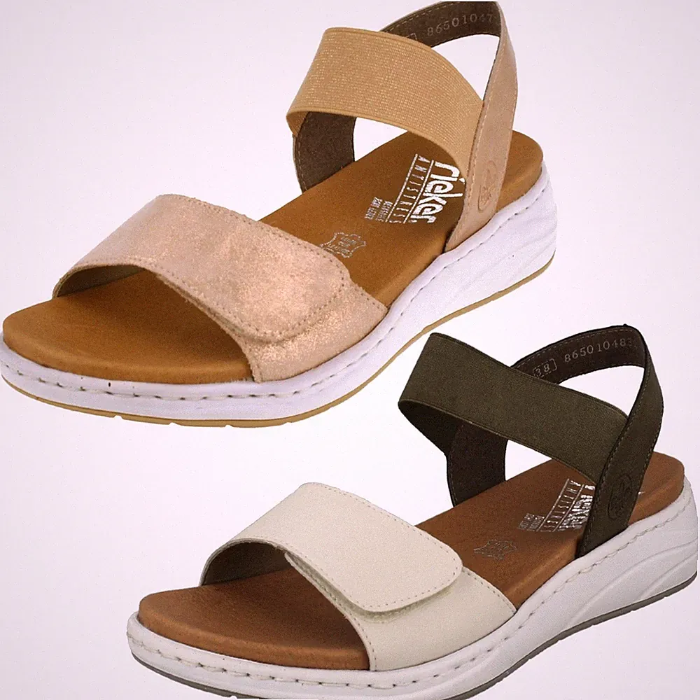 Damen Rieker 64300 Sandaletten mit Keilabsatz