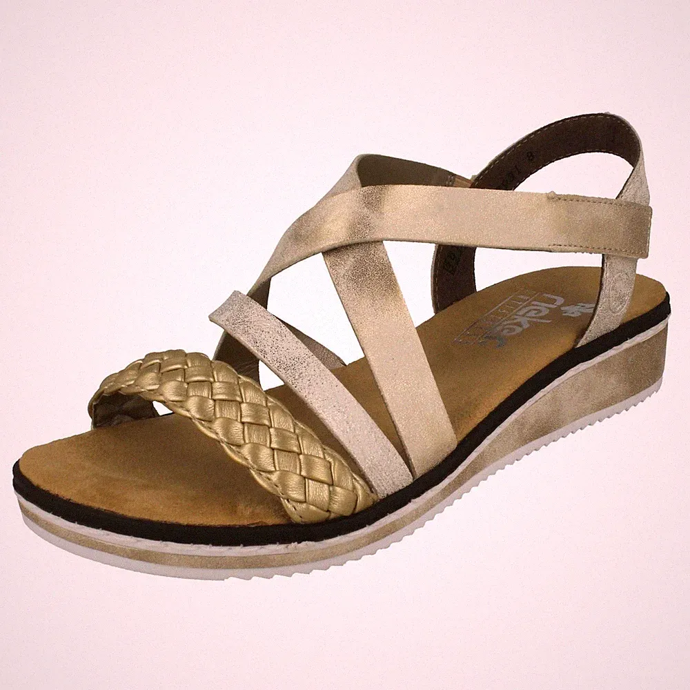 Damen Rieker Keilabsatz Sandalen V3663