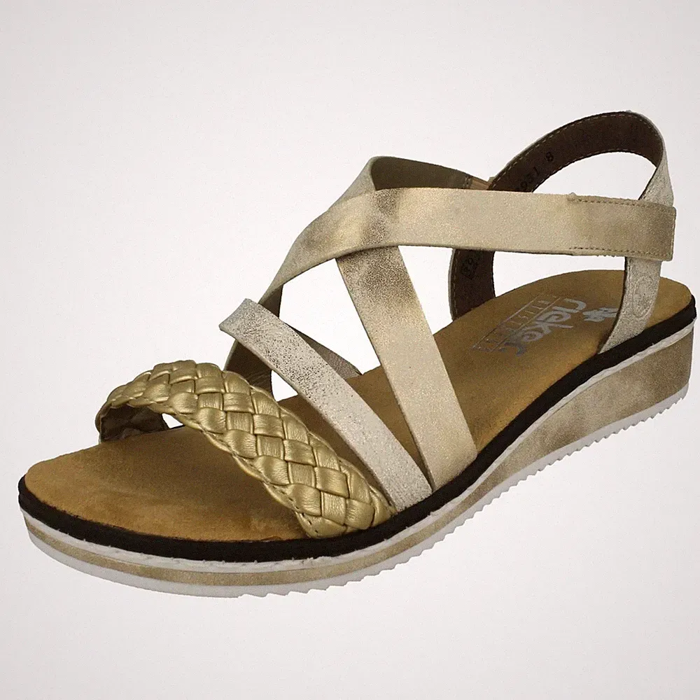Damen Rieker Keilabsatz Sandalen V3663
