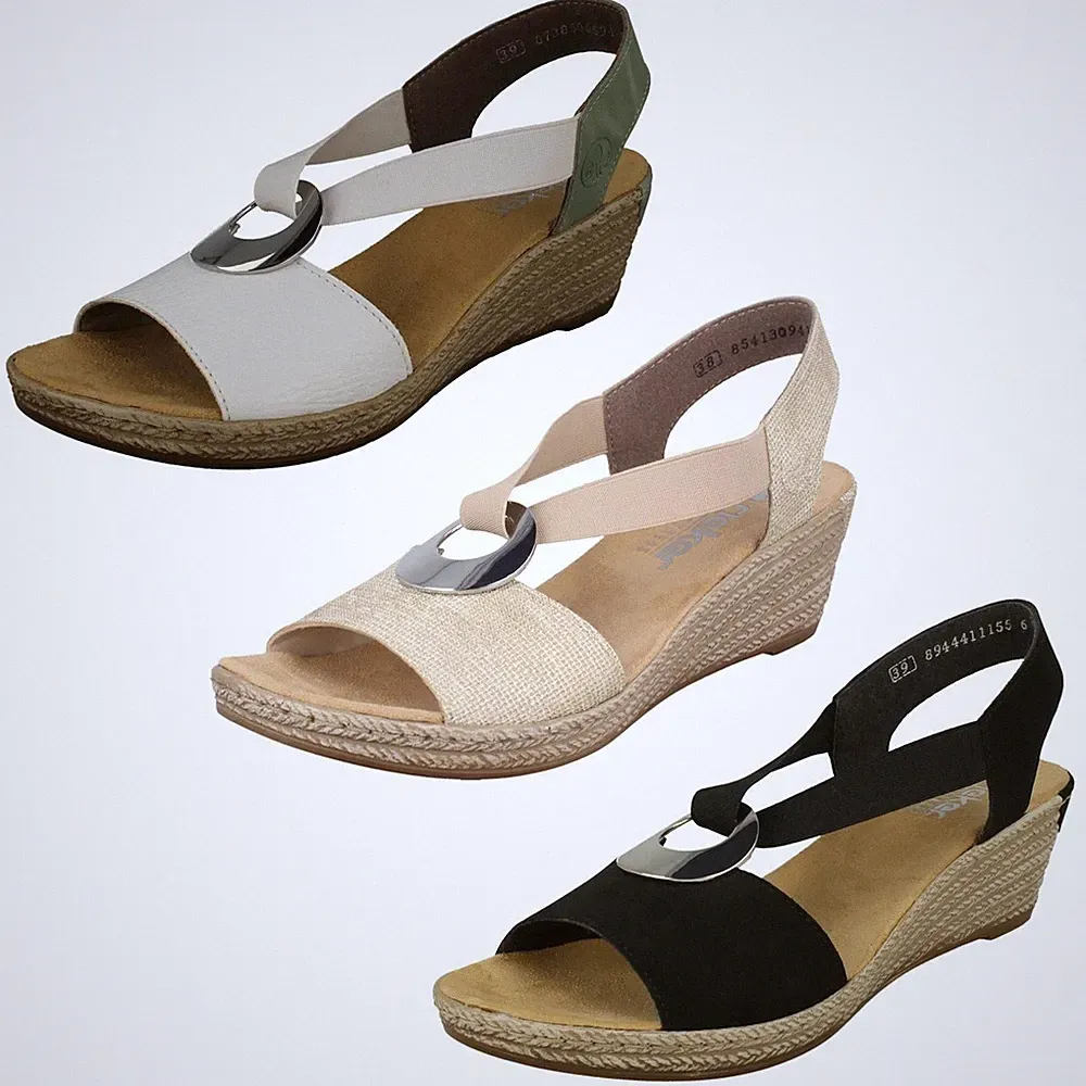 Damen Rieker Keilabsatzsandalen *624H6*