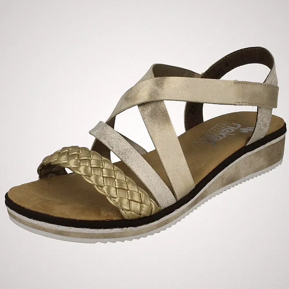 Damen Rieker Modisch Keilabsatz Sandalen V3663