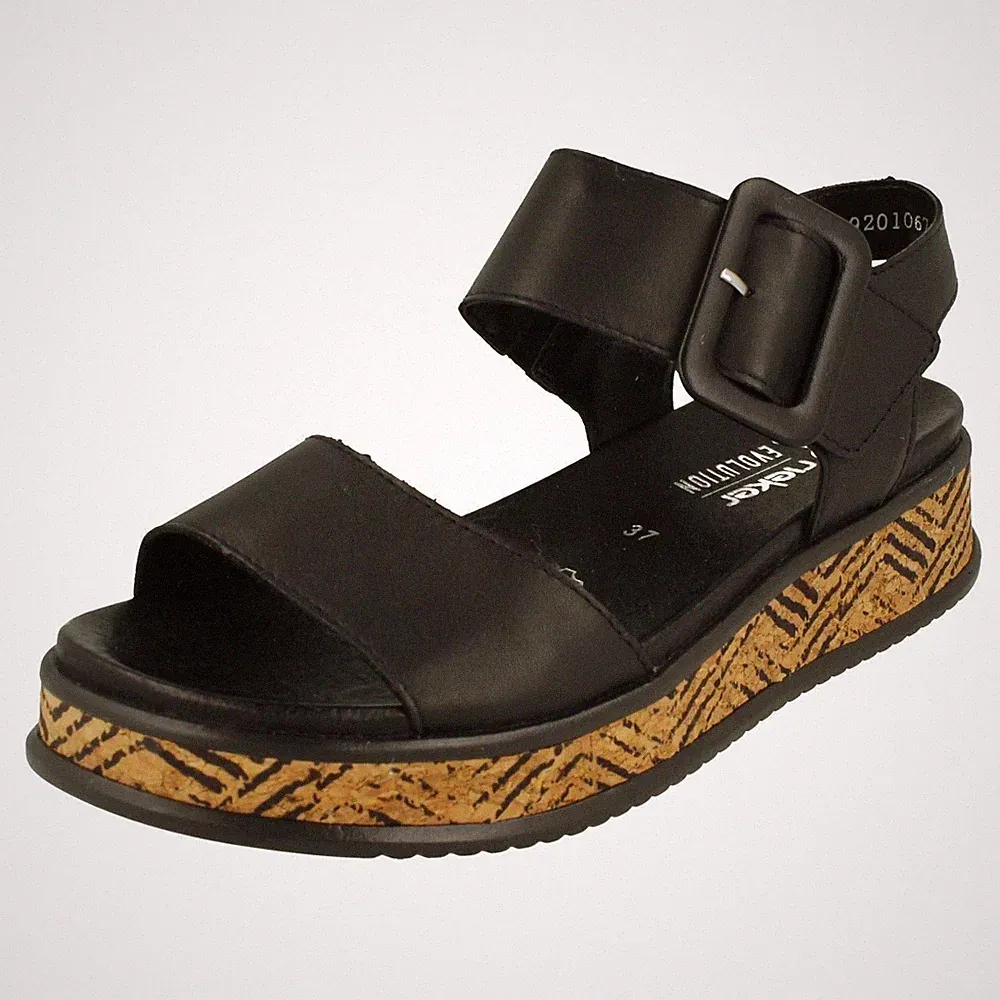 Damen Rieker R-Evolution 'W0800' schwarz, pink oder weiß Leder Freizeit Sandalen