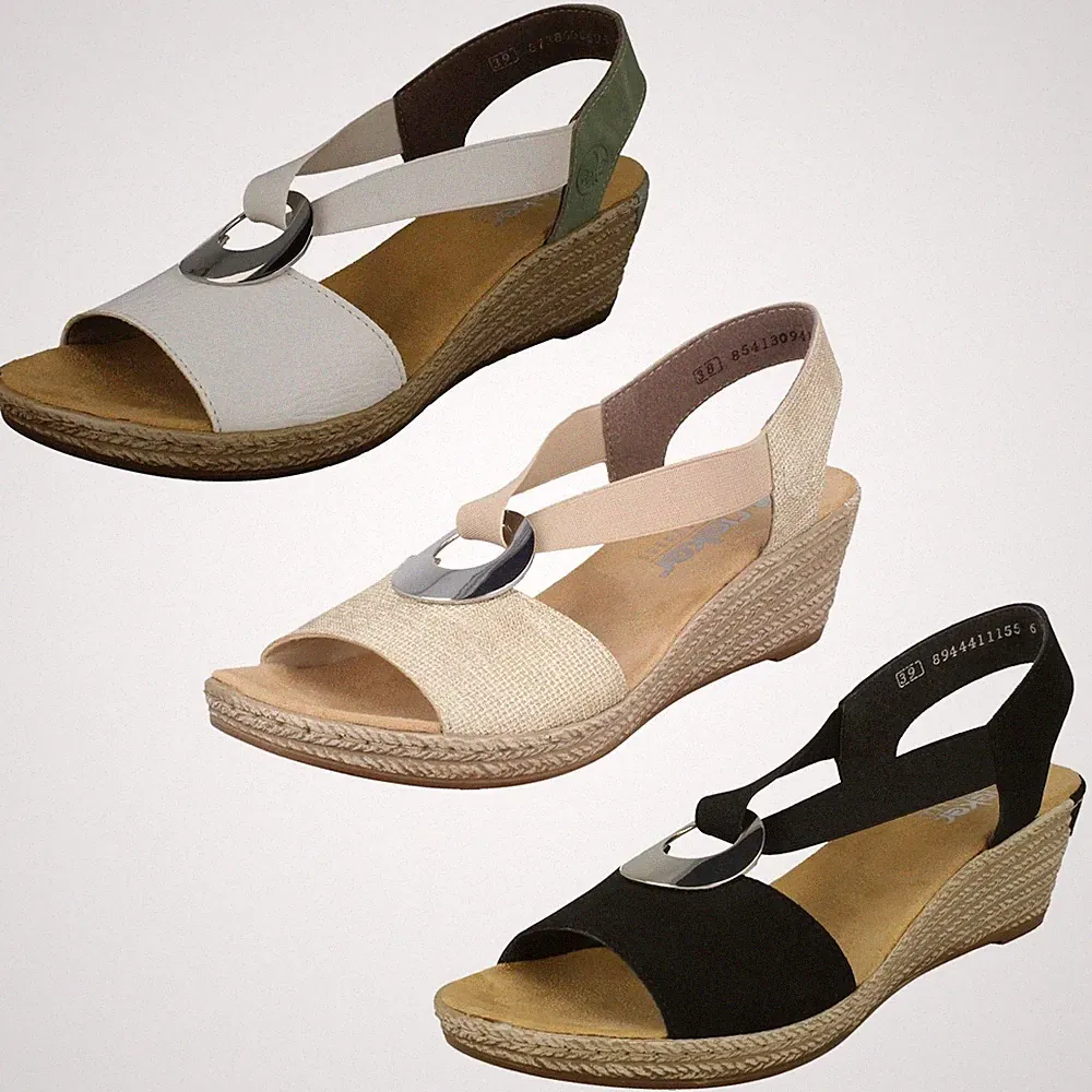 Damen Rieker Sandalen mit Keilabsatz *624H6*