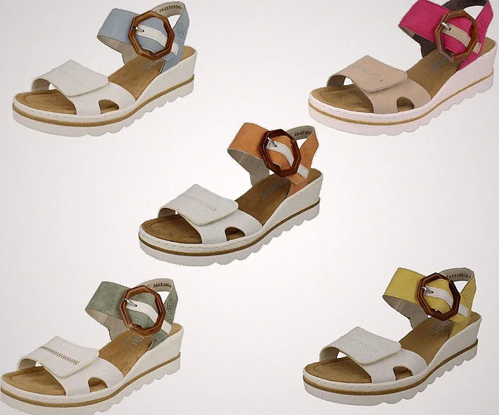 Damen Rieker Sandalen mit Schnallendetail und Absatz *67476*