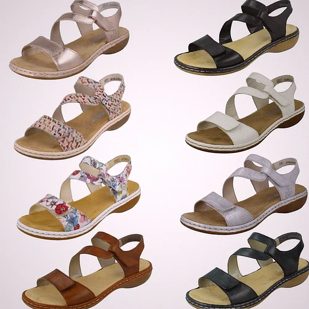 Damen Rieker Sandaletten '659C7' Leder Freizeit