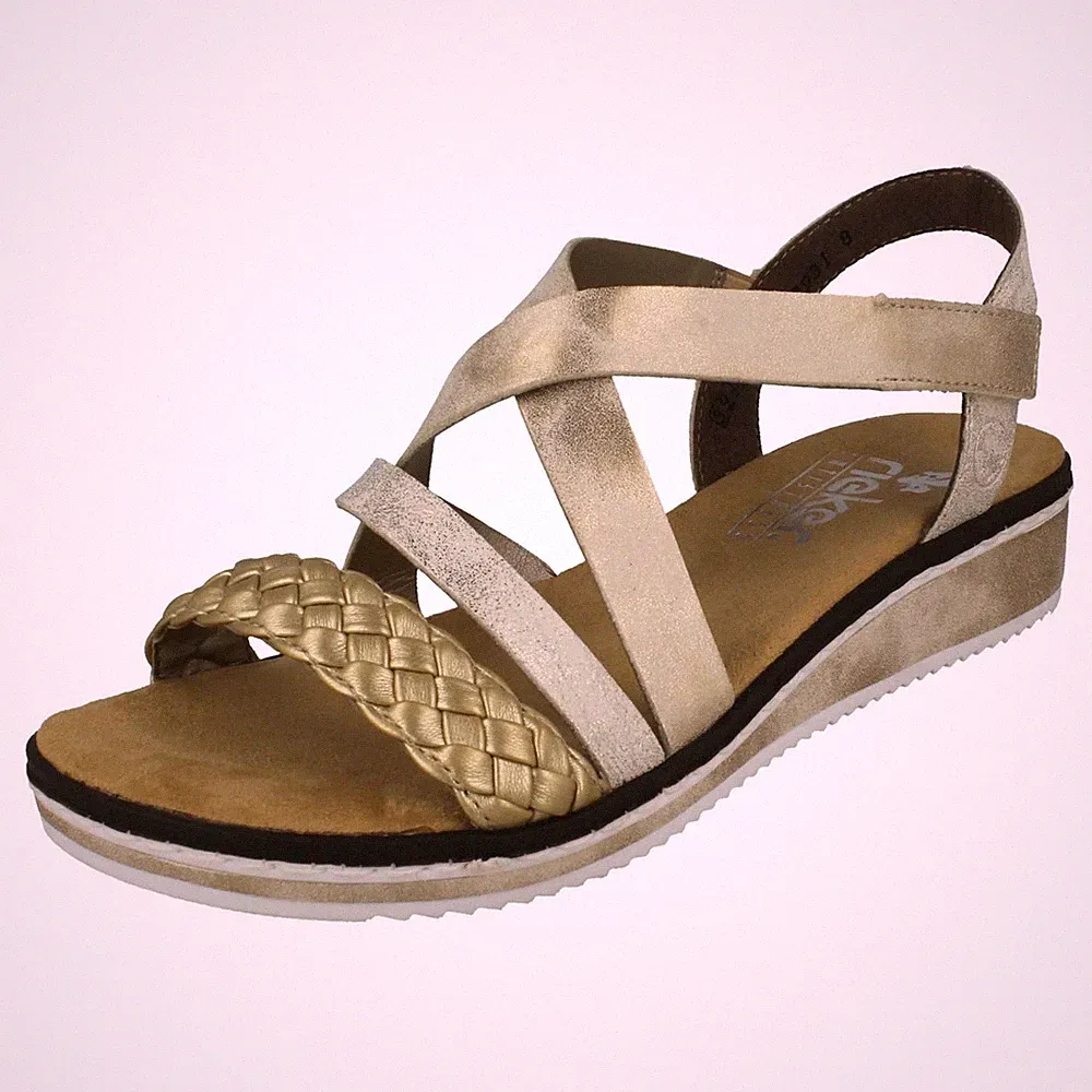 Damen Rieker Stylische Keilabsatz Sandalen V3663