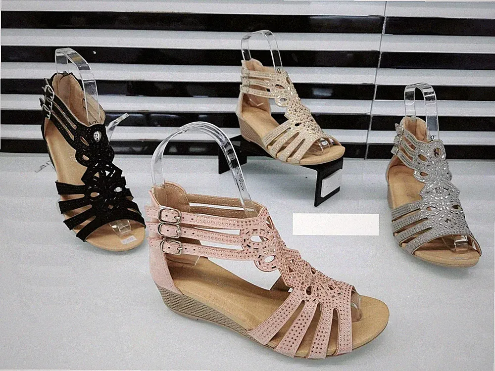DAMEN RIEMCHEN GLADIATOR DAMEN NIEDRIGER KEILABSATZ SOMMER SANDALEN MÄDCHEN SCHUHE GRÖSSE