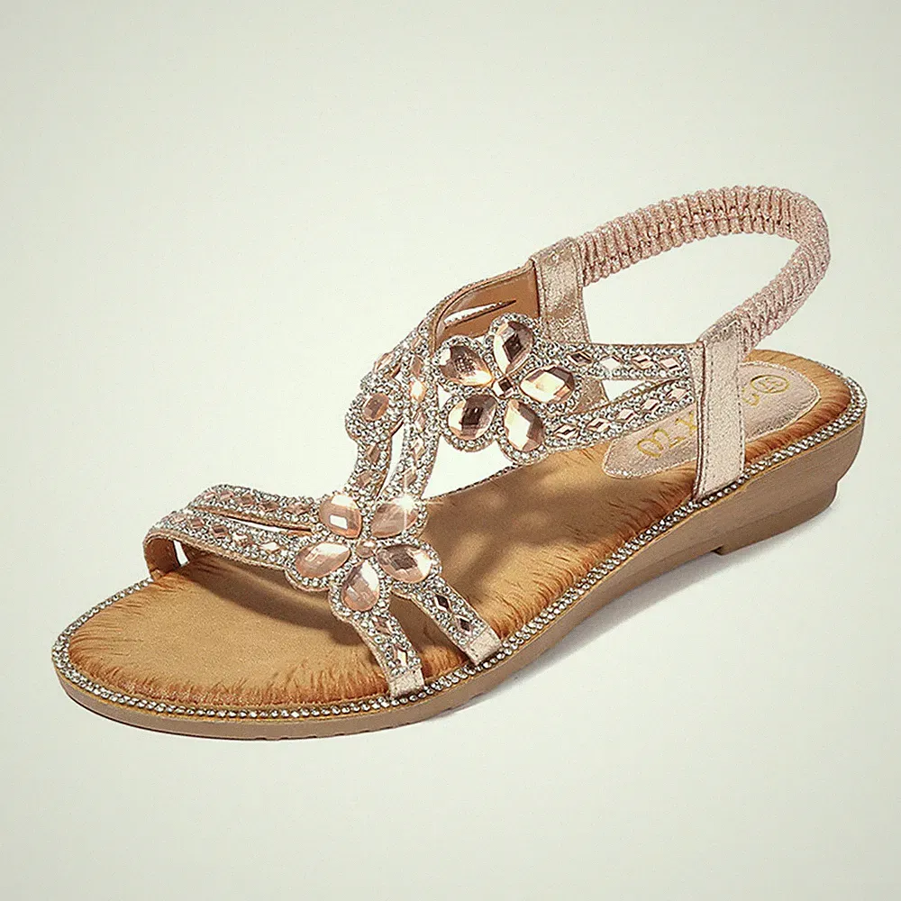 Damen Sandalen Absatz Blumen Sandaletten Glitzer Riemchen Schuhe Damenschuhe DE