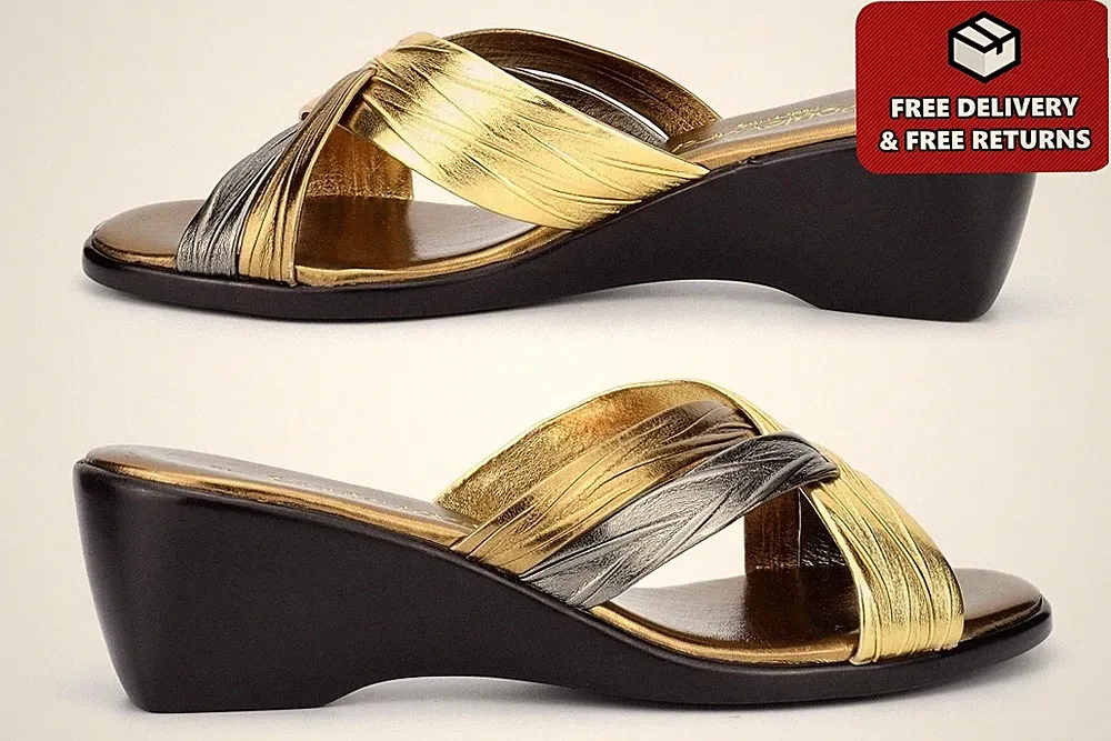 Damen Sandalen Absatzsandalen Cross Over Sandalen Damensandalen Pantoletten Sandaletten gold