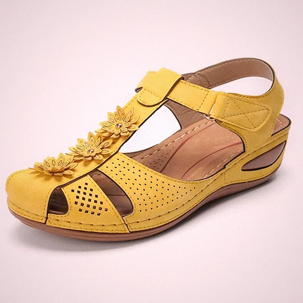 Damen-Sandalen breite Passform Keilabsätze Hausschuhe Flip-Flops Pantoletten Größe 2-10